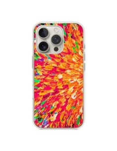 Coque iPhone 16 Pro Fleurs Oranges Neon Splash - Ebi...