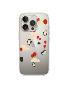 Cover iPhone 16 Pro Pinguino Palloncini Cielo Trasparente...