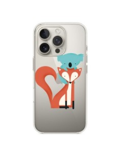 Coque iPhone 16 Pro Renard et Koala Love Transparente -...
