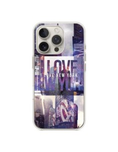 Coque iPhone 16 Pro I love New Yorck City violet - Javier...