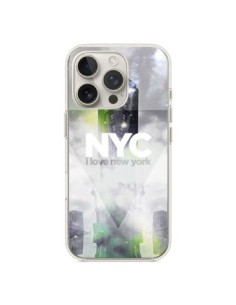 Coque iPhone 16 Pro I Love New York City Gris Vert -...