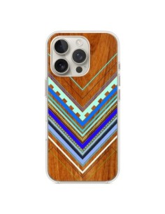 Cover iPhone 16 Pro Azteco Arbutus Blue Legno Aztec...