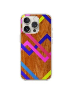 iPhone 16 Pro Case Pink Yellow Wood Aztec Tribal - Jenny...