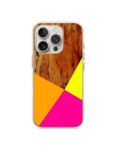 Coque iPhone 16 Pro Wooden Colour Block Bois Azteque...