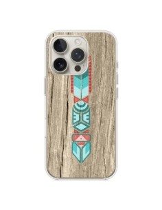 Coque iPhone 16 Pro Totem Tribal Azteque Bois Wood -...