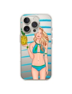 Cover iPhone 16 Pro Malibu Ananas Plage Ete Blu...