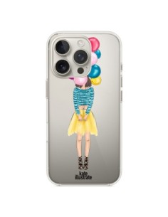 Cover iPhone 16 Pro Ragazza Palloncini Trasparente -...