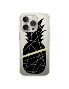 Coque iPhone 16 Pro Ananas Noir Transparente - Koura-Rosy...