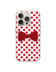 Cover iPhone 16 Pro Papillon Rosso Femminile Bow Tie -...