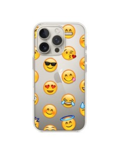 Coque iPhone 16 Pro Smiley Emoticone Emoji Transparente -...