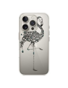 Coque iPhone 16 Pro Flamant Rose Poétique Transparente -...