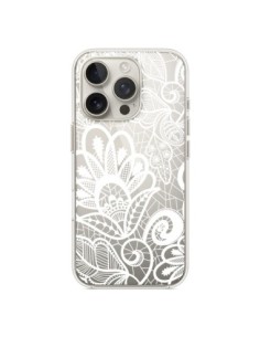 iPhone 16 Pro Case Pizzo Flowers Flower White Clear -...
