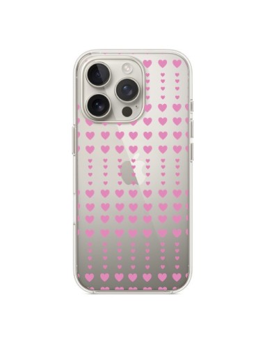iPhone 16 Pro Case Heart Heart Love Amour Pink Clear - Petit Griffin