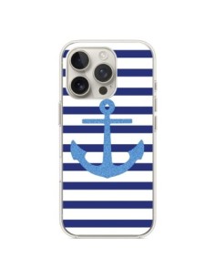 Coque iPhone 16 Pro Ancre Voile Marin Navy Blue - Mary...