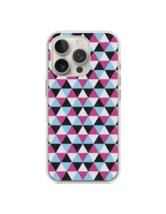 iPhone 16 Pro Case Triangle Aztec Pink Blue Grey - Mary...