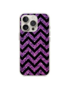 Cover iPhone 16 Pro Chevron Viola Sparkle Triangolo...