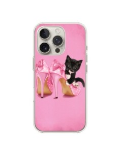 Coque iPhone 16 Pro Chaton Chat Noir Kitten Chaussure...