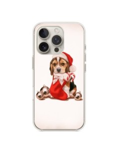 Cover iPhone 16 Pro Cane Babbo Natale Christmas -...
