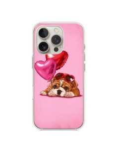 Coque iPhone 16 Pro Chien Dog Lunettes Coeur Ballon -...