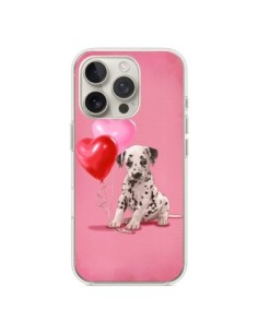 Coque iPhone 16 Pro Chien Dog Dalmatien Ballon Coeur -...