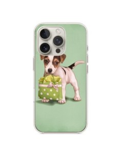 Coque iPhone 16 Pro Chien Dog Shopping Sac Pois Vert -...