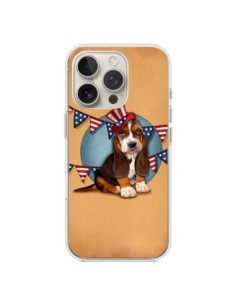 Coque iPhone 16 Pro Chien Dog USA Americain - Maryline...