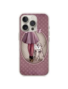 iPhone 16 Pro Case Lady Dog Dalmata Vestito Polka -...