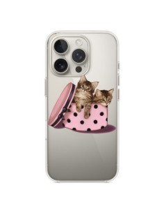 iPhone 16 Pro Case Caton Cat Kitten Scatola a Polka Clear...