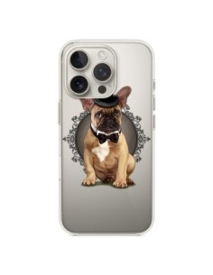 Cover iPhone 16 Pro Cane Bulldog Papillon Cappello...