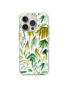 Cover iPhone 16 Pro Brushstrokes Tropicali Palme Verdi -...