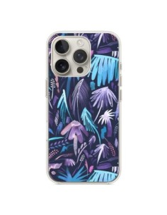 Coque iPhone 16 Pro Brushstrokes Tropical Palms Navy -...