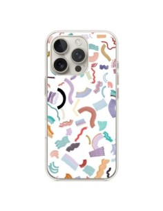 Coque iPhone 16 Pro Curly and Zigzag Stripes White -...