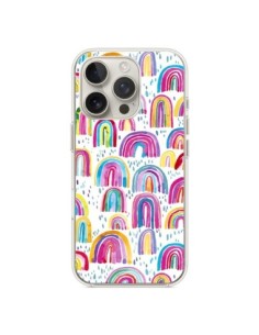 Cover iPhone 16 Pro Cute Watercolor Rainbows Arcobaleno -...