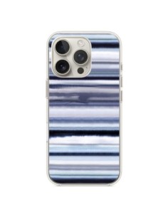Coque iPhone 16 Pro Degrade Stripes Watercolor Navy -...
