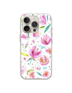 Cover iPhone 16 Pro Painterly Waterolor Texture Fiori -...