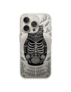 Cover iPhone 16 Pro Owl Gufo Scheletro Trasparente -...