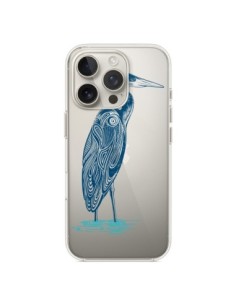 Cover iPhone 16 Pro Heron Blu Uccello Trasparente -...