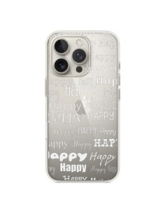 Cover iPhone 16 Pro Happy Felice Bianco Trasparente - R...