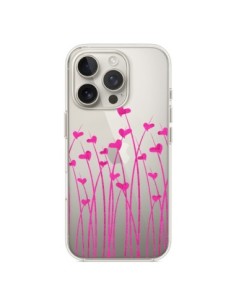 Cover iPhone 16 Pro Amore in Rosa Fiori Trasparente -...