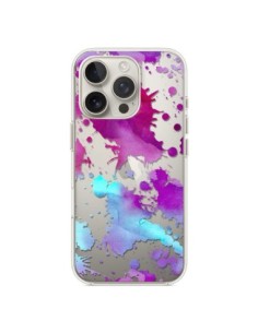 iPhone 16 Pro Case Splash Colorful Blue Purple Clear -...