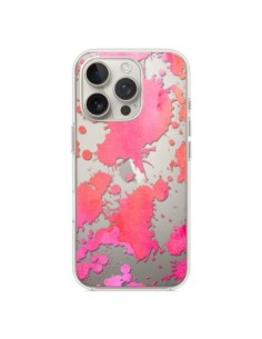iPhone 16 Pro Case Splash Colorful Pink Orange Clear -...