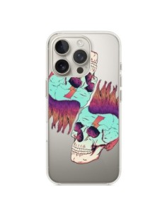 Cover iPhone 16 Pro Teschio Punk Doppio Trasparente -...