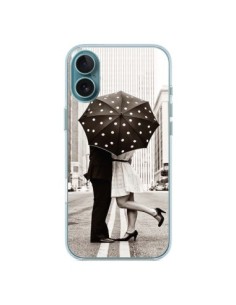 Coque iPhone 16 Plus Secret under Umbrella Amour Couple...