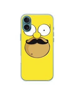 Cover iPhone 16 Plus Homer Movember Baffi Simpsons -...