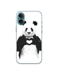 iPhone 16 Plus Case Panda Love All you need is Love -...