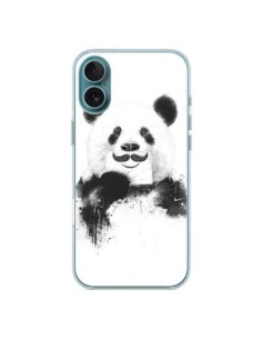 Coque iPhone 16 Plus Funny Panda Moustache Movember -...