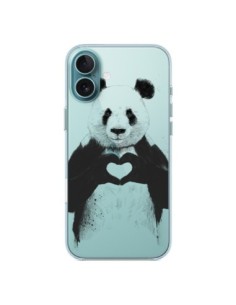 Cover iPhone 16 Plus Panda All You Need Is Love...