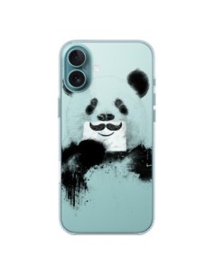 iPhone 16 Plus Case Funny Panda Moustache Clear - Balazs...