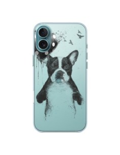 Coque iPhone 16 Plus Love Bulldog Dog Chien Transparente...