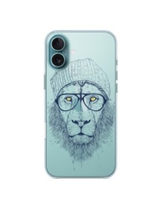 Coque iPhone 16 Plus Cool Lion Swag Lunettes Transparente...
